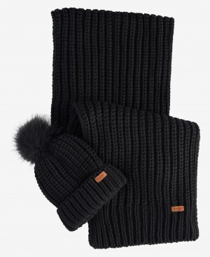 Esarfe Dama Barbour Saltburn Beanie & Gift Set Negrii | Romania_BAR24490