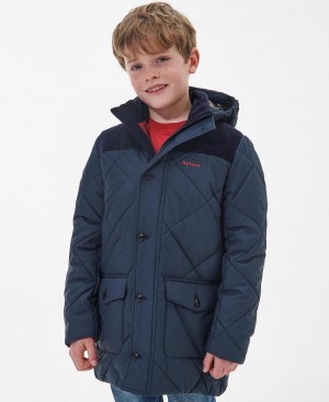 Haine Copii Barbour Boys' Elmwood Matlasat Jacket Bleumarin | Romania_BAR71884