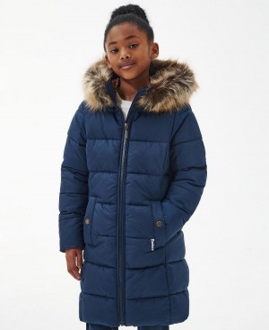 Haine Copii Barbour Girls' Rosoman Matlasat Jacket Bleumarin | Romania_BAR32624