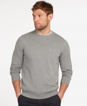 knitwear Barbati Barbour Pima Bumbac Crew Neck Gri | Romania_BAR16613