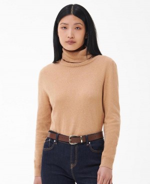 knitwear Dama Barbour Pendle Roll-Neck Sweatshirt Maro | Romania_BAR42971
